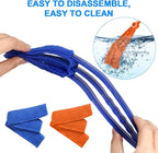 2 in 1 Window Blind Cleaner Duster Tool,Dual Brush Head,with 4 Removable and Washable Microfiber Sleeves, Shutter Cleaner Brush,Air Conditioner Keyboard Fan Duster Dirt Housekeeping Cleaner