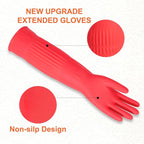 North Tower Rubber Gloves Kitchen Cleaning For Washing Dishing Kithchen, warmming Heat Resistant Dishwashing Gloves,18",2 Pairs Small