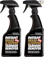 Flitz Instant Brass and Copper Tarnish Remover - 16oz Bottle of USA-Made Organic Rust Remover Spray (No-Rub) - Removes Stains & Oxidation from Glass & Aluminum - Brass Cleaners That Work (2 Pack)