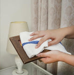 STF Linen Bar Mops Blue Stripe Pack of 60 Kitchen Towels 16x19 Multi-Purpose for Home, Restaurant and Cleaning White Absorbent Washcloth Dishcloths Sets, Reusable Dish, Cloths Rags