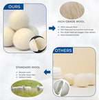 Wool Dryer Balls Laundry Reusable, Lint Remover Washing Balls Reusable Dryer Balls Pet Hair Dryer Ball Lint Remover for Laundry Pet Fur Remover for Laundry Bedding Clothes(Pack of 6)