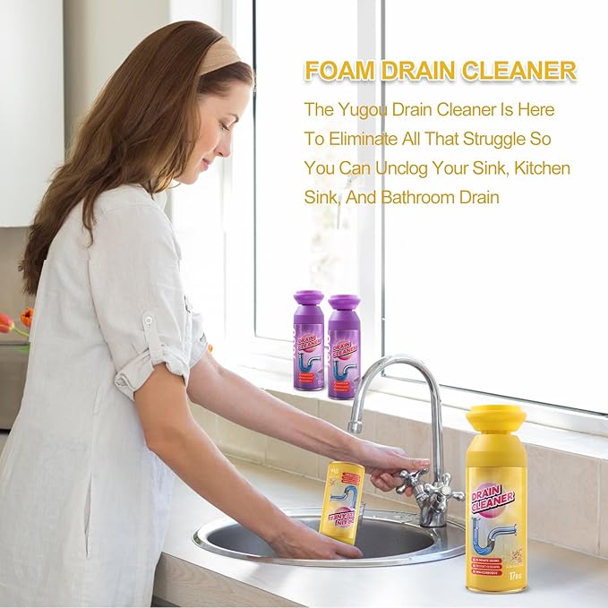 Drain Cleaner Foam, Foaming Drain Cleaner, Floral Sink Cleaner and Deodorizer for Kitchen Sinks, Shower Drains, Tubs. 1pcs, Floral