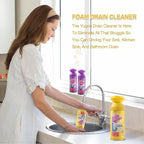 Drain Cleaner Foam, Foaming Drain Cleaner, Floral Sink Cleaner and Deodorizer for Kitchen Sinks, Shower Drains, Tubs. 2pcs, Floral