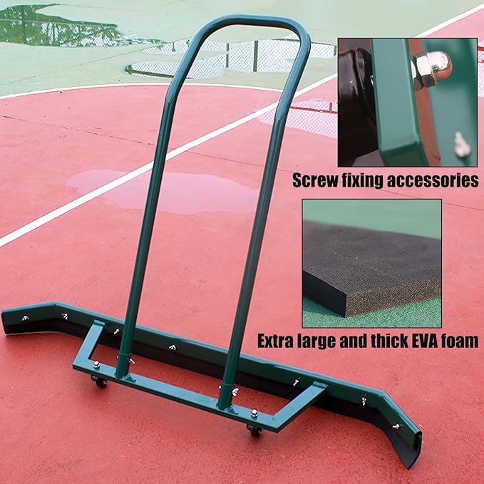 Sport Tennis Court Squeegee Aluminum Alloy Court Squeegee Rain Shuttle for Sports Court Water Wiper Device Water Remover Stadium Dust Collector Wiper Green