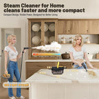 Gautye Steam Cleaner, 3-Level Adjustable Handle, 15s Heat-Up, 1.69 Quarts Tank, Portable Steamer for Cleaning with 15 pcs Accessories, Steam Cleaner for Home for Dirt, Grease, Grout, Tile,Floor, Car