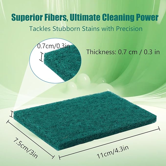 100 Pcs Scouring Pads,Heavy Duty Scour Pads,Reusable Dish Scrubber,Non Scratch Household Scrub Pads,Multipurpose Scour Pads for Kitchen Metal Grills Dish Cleaning,4 x 3 inch (Multicolor)