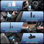 Handheld Vacuum Cordless Rechargeable, 13000pa Car Vacuum Portable Cordless, Type-C Lightweight Mini Handheld Vacuum Cleaner, High Power Car Vacuum Cleaner with LED Light for Car Home Pet Hair (Black)