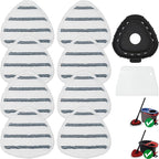 Triangule Flat Mop Replacement Pads, Spin Mop Pad Replacement, 8 Pack Mop Refill Pads, 1 Mop Base and 1 Scraper for Cleaning Floor, Wall, Ceiling, Easy to Replace