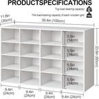 Garden 4 you Shoe Storage Bench, Cubby Shoe Rack with 16 Cubbies, 4-Tier Wood Shoe Rack Organizer, Shoe Organizer Cabinet for Entryway, Hallway, Closet and Garage, White