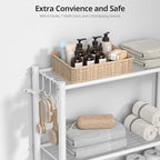 Hodonas Over The Toilet Storage Organizer - 7 Tiers Space Saving Bathroom Shelves, Adjustable Above Toilet Shelf Rack, Metal Organizer Shelf Over Toilet for Bathroom Storage and Organization, White