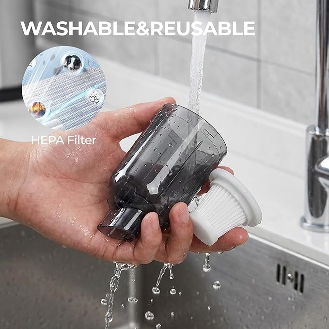 Apical Life Handheld Vacuum Cordless, 12000Pa 75W Mini Vacuum with Blower Function, 24 Mins Runtime, 0.14L Dust Bin, Compact Design with Multi-Accessories for Stairs, Car and Home