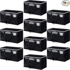 StorageRight Heavy Duty Moving Boxes-Moving Bags with Zipper, Reinforced Handles and Tag Pocket-Collapsible Moving Supplies-Totes for Storage Great for moving, Storage and Travel 93L(Black-10 Pack)