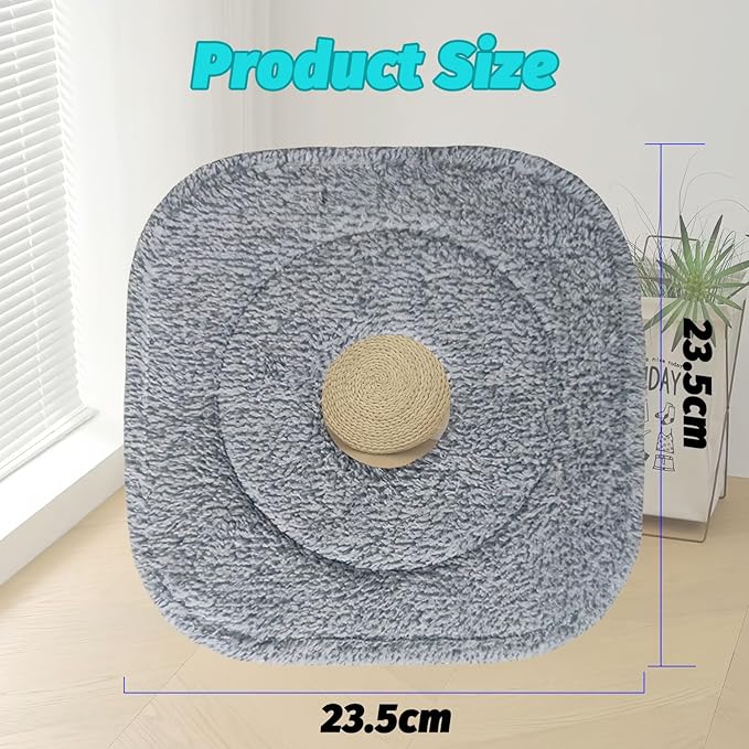 6 Pack Microfiber Mop Head Replacement, Compatible with True & Tidy SPIN-800 TrueClean Mop M16 Spin Mop, Square Microfiber Mop Pads, Grey, Microfiber, Felt