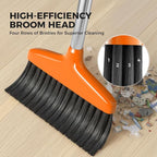 Handy Broom, Indoor/Outdoor Brooms, Duty Kitchen Broom, for Home Garage Kitchen Office Courtyard Lobby Patio Lawn Concrete (2, Orange)