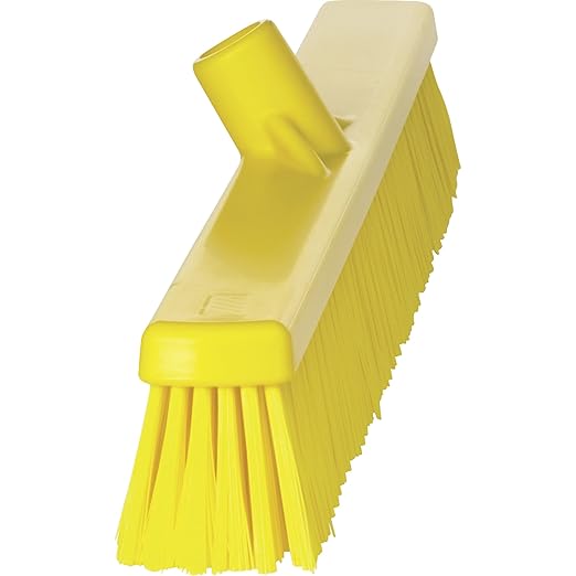 Vikan 31946 Broom,Push,Soft/Stiff,24",PP/PBT,Yellow