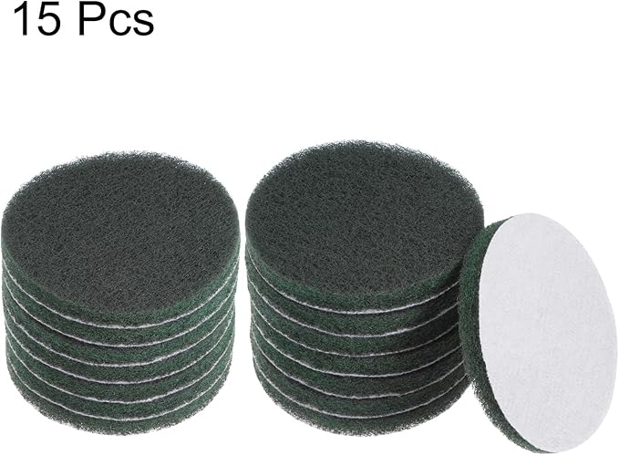 HARFINGTON 15pcs Drill Power Brush 4 Inch Tile Scrubber Scouring Pads 400-600 Grit for Bathroom Kitchen Household Cleaning