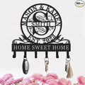 Personalized Metal Key Hooks for Wall, Custom Key Holder for Front Door or Entryway, Wall Mounted Key Rack Organizer, Decorative Keychain Hook, Home Storage Hanger, Housewarming Gift