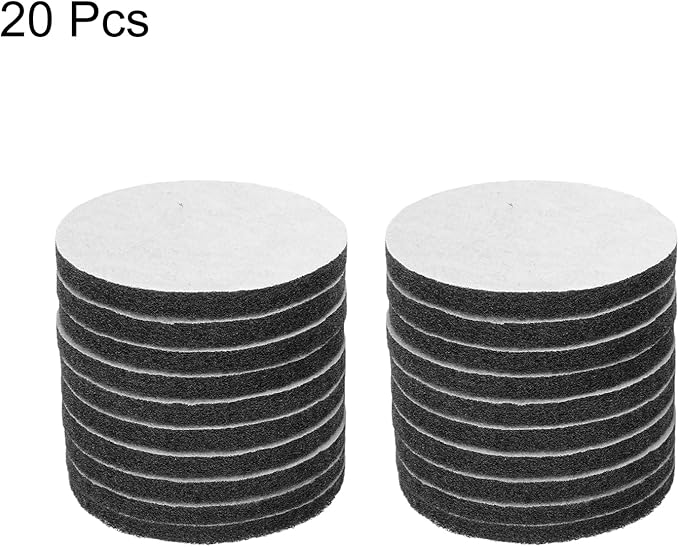 HARFINGTON 20pcs Scrubber Scouring Pads 800 Grits 5 Inch Drill Power Brush Hoop and Loop Surface Conditioning Disc Drill Scuffing Disc Scrub Pads for Home Kitchen Cleaning, Grey