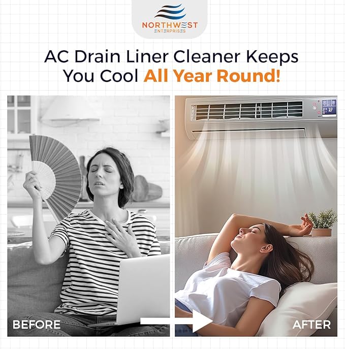 AC Drain Line Cleaner - A/C Drain Line Cleaner and Unclogger - Air Conditioner Cleaner Prevents Build-Up for AC Units, Dehumidifiers, Ice Machines, & More (8 ounces)
