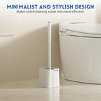 Toilet Bowl Brush and Holder Set, Compact Toilet Scrubber Brush for RV and Bathroom Cleaning, Durable Classic 360°PP Bristle, Drip-Proof, Wall Mountable.（White）