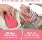 Multi-Purpose Kitchen Scrub & Microfiber Sponge – Durable, Chemical-Free, Machine Washable, Tough Cleaning Power