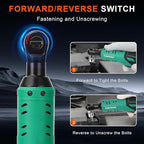 COMOWARE 3/8 Cordless Electric Ratchet Wrench Kit, 40ft-lbs Torque, 12V Power, 8 Sockets, LED Light, Fast Charger, Ergonomic Design