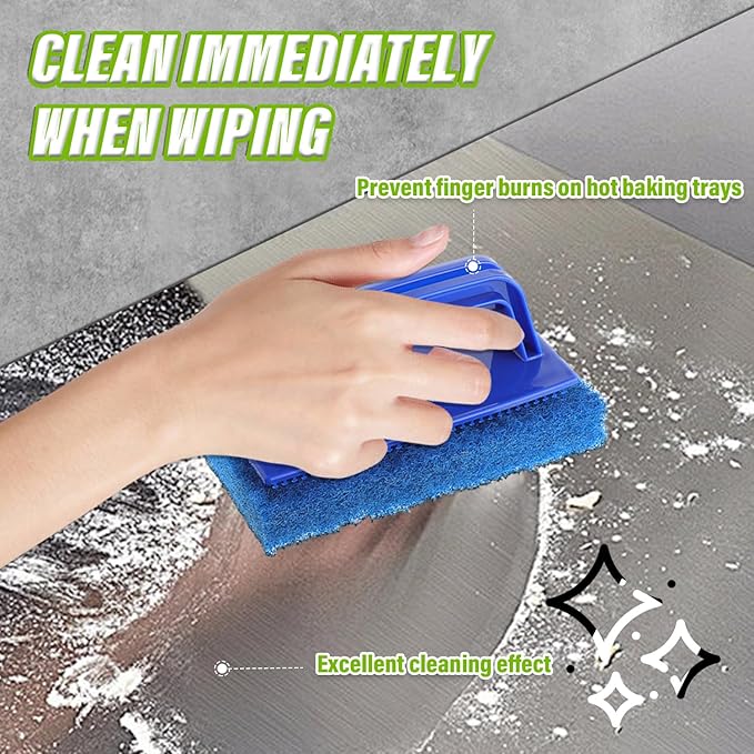 5 Pack Electric Cleaning Brush Pad Kitchen Bathroom Household Cleaning Pad Swimming Pool Wall Cleaning Brush Heavy Duty Griddle Scrubber Scouring Pad and 1 Pack Handle kit(Blue)