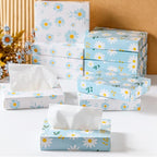 Yinder 24 Packs 960 Sheets Tissue Cube Car Facial Boxes Disposable Facial Travel Tissues Holder Soft Watercolor Boxes 2 Ply 40 Sheets for Wedding Household Car Kitchen Bathroom(Fresh Daisy)