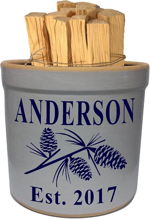1 Gallon Personalized Stoneware Crock - Pinecone