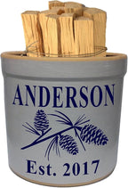 1 Gallon Personalized Stoneware Crock - Pinecone