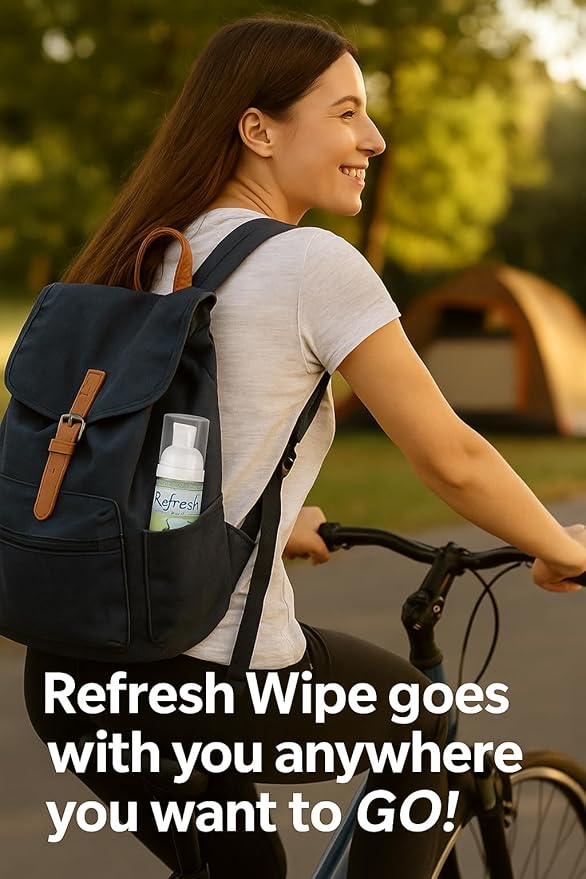 Refresh Liquid Wipe: Toilet Paper Foam Dispenser Refill | Eco-Friendly Flushable Wet Wipe Alternative with Witch Hazel and Aloe | 8 oz Refill