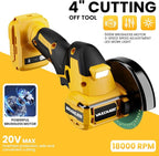 Cordless Cut Off Tool Compatible with DeWalt 20V Max Battery, 18,000 RPM Brushless Motor, 4" Blades (2pcs) with Dust Cover, 1.2mm Max Blade Thickness for Wood/Metal/Plastic【BATTERIES NOT INCLUDED】