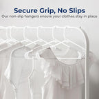 SereneLife Plastic Hangers 30 Pack - Space Saving Clothes Hanger - Durable & Strong Closet Organizers and Storage with Built-in Strap Hooks - Essential for Shirts, Pants, Skirts & Coats (White)