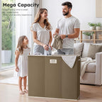 SOLEDI 180L 3-Section Laundry Hamper with Lid, Extra Large Dirty Clothes Basket with Sturdy Handles for Laundry Room & Bedroom - Durable Organizer for Sorting Laundry