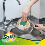 SCRUBIT Scouring Pad - Heavy Duty Scrub Pads for Cleaning Dishes - Non-Scratch Reusable Scrubbing - Green (100)