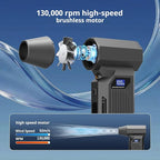 Compressed Air Duster-110000RPM Super Power Electric Air Duster, 3-Speed Adjustable Rechargeable Cordless Air Blower with Fast Charging for PC Keyboard Cleaning, Car, Home,Outdoor，5 Nozzle