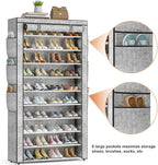 OYREL Shoe Rack 10Tier Large Capacity 50-56Pairs Beautiful Tall Shoe Shelf Free Standing Storage Cabinet Entryway Closet