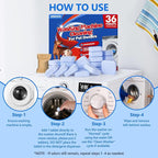 USKICH 36 Pack Washing Machine Cleaner Tablets For Pet Owners,Washer Machine Cleaner Remove Stubborn Pet Hair, Eliminates Smells,Compatible with HE, Top & Front Load Washer