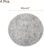 uxcell 4 Pcs Wool Dryer Balls, 2 Inches Wool Laundry Dryer Balls for Reducing Clothing Static and Wrinkles, Light Grey