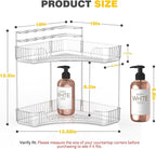 Asayuee 2-Tier Corner Bathroom Counter Organizer with Top Toothbrush Holders,Large Makeup Organizer Countertop with Brush Holder,Skincare Organizers Corner,Exquisite Vanity Organizer(Clear, 2 Tier)
