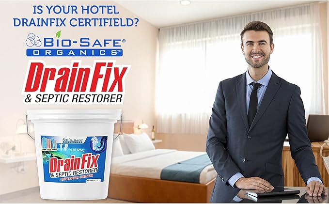 DrainFix & Septic Restorer - 5 Gal Professional Strength Formula - Patented Septic Tank Treatment Grease Trap Cleaner, Commercial Residential Hotel & Restaurant - Exxon Valdez Tech - 2 Pack