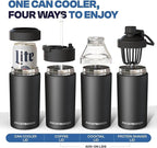 Frost Buddy Universal Can Cooler - Fits all - Stainless Steel Can Cooler for 12 oz & 16 oz Regular or Slim Cans & Bottles - Stainless Steel (Shake My Bones)