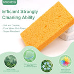 Large Cellulose Sponges, Kitchen Sponge for Dish, Thick Heavy Duty Scrub Pads, Non-Scratch Scrubber for Household/Cookware/Bathroom/Office/Boat 5.5" x 3" x 1" (7 Pack) Yellow