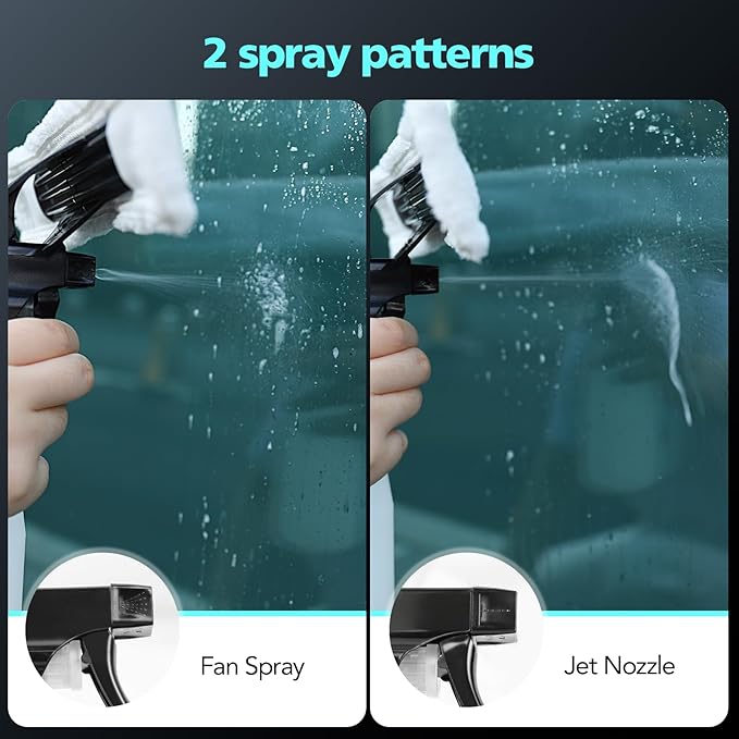 Window Vacuum Cleaner Kit Cordless, 35Min Runtime & 2 Suction Nozzles Cleaning Tool, All-in-One Electric Squeegee Spray Kit for Streak-Free Windows Washing, Shower Glass, Mirrors,Car