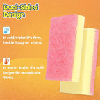 Scrub Sponge, Dual-Sided Temperature-Responsive Scrubber - Non-Scratch - Multipurpose Dish Sponges for Kitchens, Bathrooms, and Outdoor Use - 6 Pack