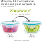 Snapware Plastic Total Solution 2-Pack (5.5-Cup) Food Storage Containers Set, Leakproof & Airtight Plastic Locking Lids Square Containers, Non-Toxic BPA-Free Lids, Microwave Dishwasher Freezer Safe