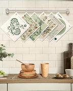 6 Pack Swedish Dishcloths for Kitchen - Reusable Dish Cloths for Washing Dishes Absorbent Cute Funny Kitchen Towels Cleaning Sponge, Green Artist