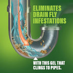 Green Gobbler Fruit Fly Killer+ - Kills Fruit Flies, Drain Flies & Sewer Flies, Gel Treatment for Use in Sinks & Pipes - Safe for Septic Systems, 32oz