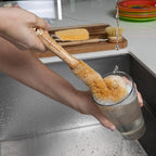 ECOHOUSE SUPPLY™ Bamboo Dish Brush Set – 6-Piece Natural Fiber Kitchen Brush Set with Loofah Sponges (No Bleach), Sisal & Palm Scrubbers – Non-Toxic, Eco-Friendly, Plastic-Free Dish Cleaning Brushes.