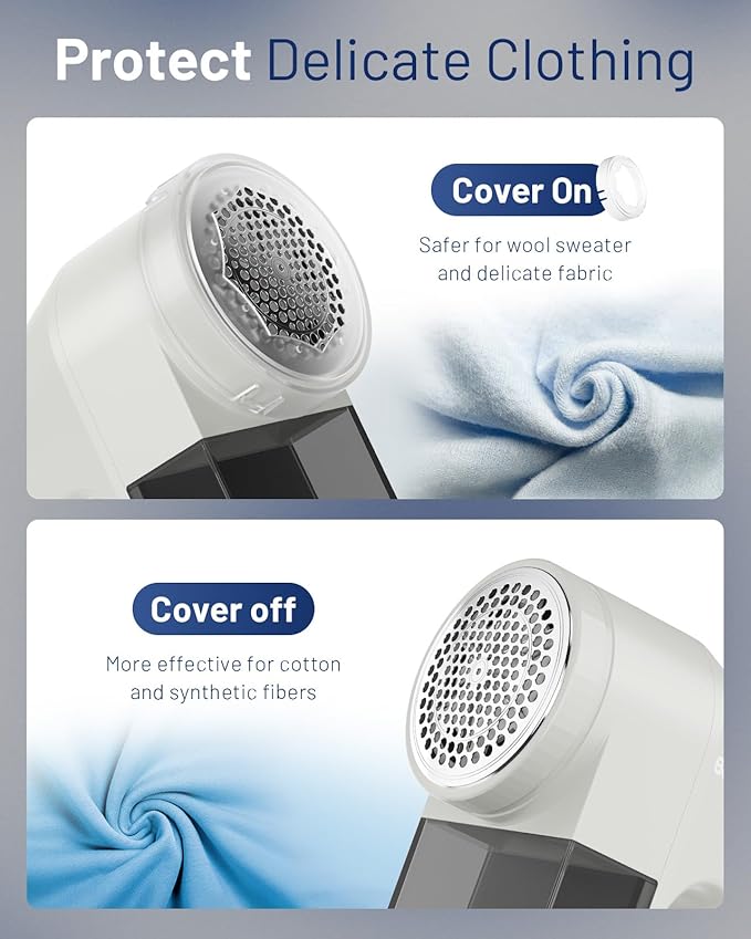 BEAUTURAL Fabric Shaver, Rechargeable Lint Remover, Electric Portable Sweater Defuzzer with 3 Speeds, 6 Leaf Blades, Digital LED Display, Remove Pilling for Clothes, Furniture, Sweater, Couch, Blanket